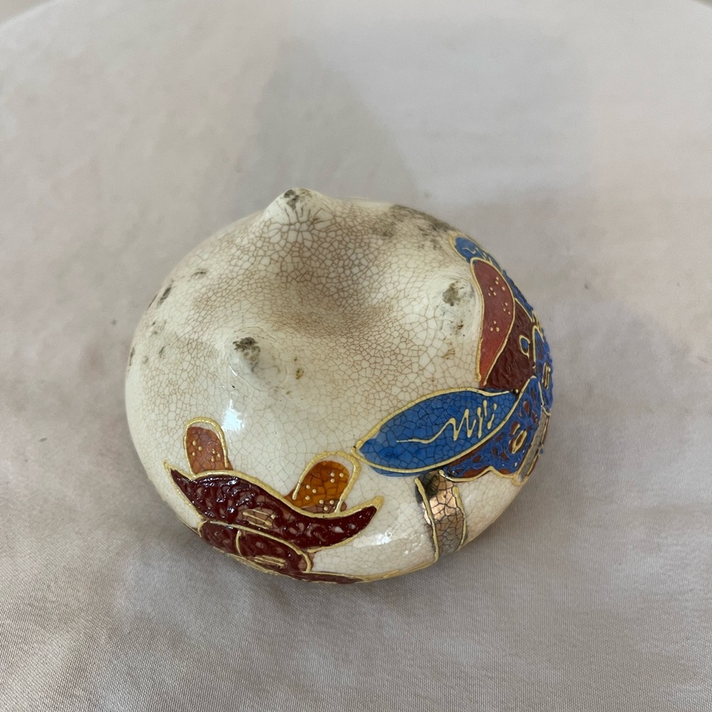 Japanese Satsuma Ware Vintage Small Bowl Censer Meiji Hand Painted Rare Antique